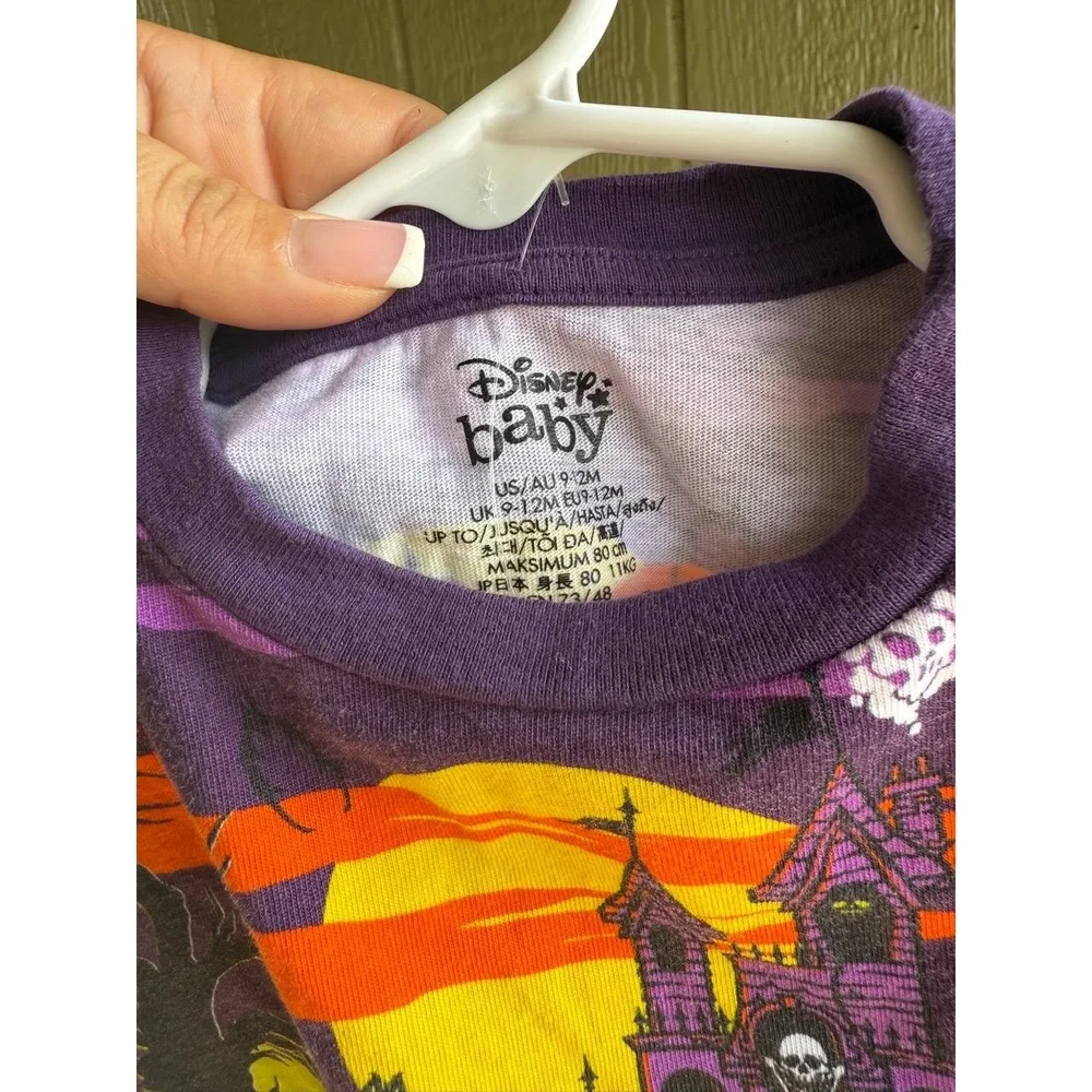 Disney Baby 9-12M Mickey's Pumpkin Patch Halloween T-Shirt‎ Purple
